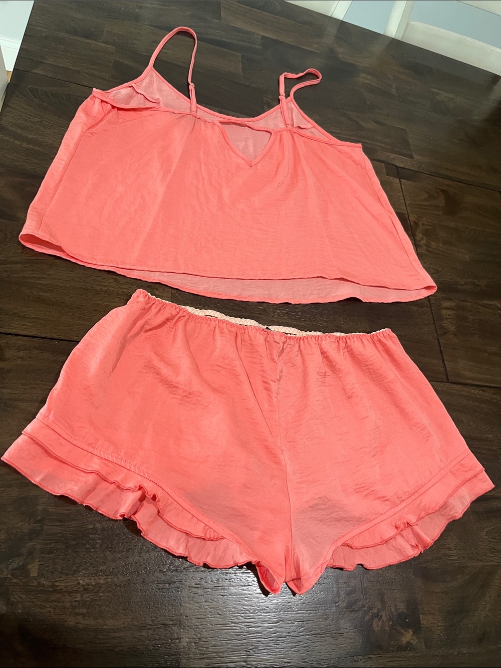 Midnight Bakery XL Women's XL Coral Sleep Set Two Piece Camisole Shorts Pajamas - Picture 8 of 13